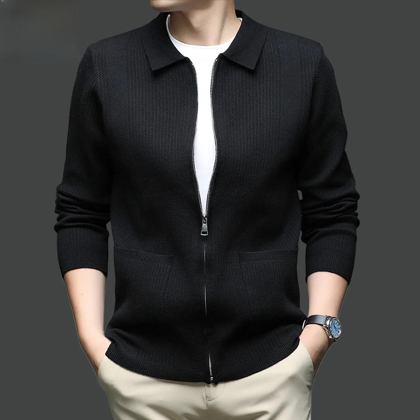 Мужской вязаный свитер Pierre Cardin с воротником на молнии, повседневная спортивная верхняя одежда, весна-осень, новинка, комфортный, из нейлонового волокна
Мужской вязаный свитер Pierre Cardin с воротником на молнии, повседневная спортивная верхняя одежда, весна-осень, новинка, комфортный, из нейлонового волокна
