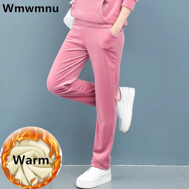 Thicken Winter Velvet Sweatpants Women's Casual Plus Velvet Warm Pantalon High Waist Korean Solid Pants Baggy Straight Trouser
Thicken Winter Velvet Sweatpants Women's Casual Plus Velvet Warm Pantalon High Waist Korean Solid Pants Baggy Straight Trouser