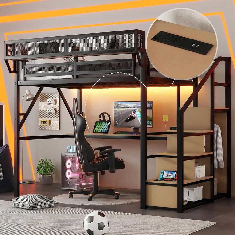 ull Size Lot Bed with Stairs and Desk, Metal Gaming Lot Bed e with Bede Shel and Light, Heavy-Duty Adults Lots Beds with Storage
ull Size Lot Bed with Stairs and Desk, Metal Gaming Lot Bed e with Bede Shel and Light, Heavy-Duty Adults Lots Beds with Storage