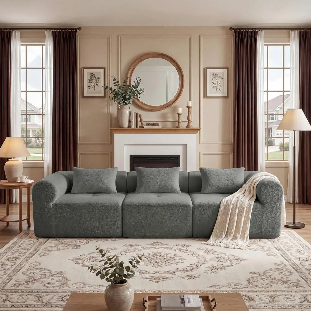 Gray 105 Sectional Sofa Set with L-Shaped and U-Shaped Options for Living Room, Bedroom, or Dorm
Gray 105 Sectional Sofa Set with L-Shaped and U-Shaped Options for Living Room, Bedroom, or Dorm