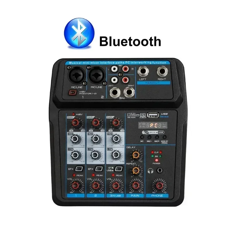 Mini 6 4 Channel Professional Portable Mixer Sound Mixing Console Computer Input 48v Power Number Live DJ Broadcast Record Audio
Mini 6 4 Channel Professional Portable Mixer Sound Mixing Console Computer Input 48v Power Number Live DJ Broadcast Record Audio
