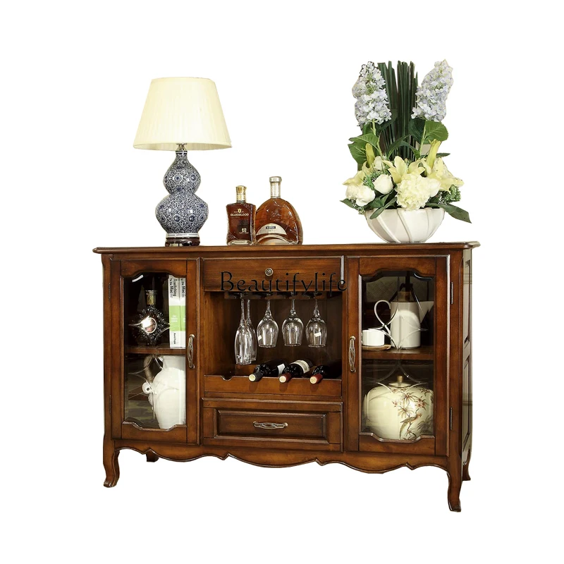 American-style Solid Wood Living Room Tea Cabinet Dining Room Storage Double-door European-style Storage Cabinet
American-style Solid Wood Living Room Tea Cabinet Dining Room Storage Double-door European-style Storage Cabinet