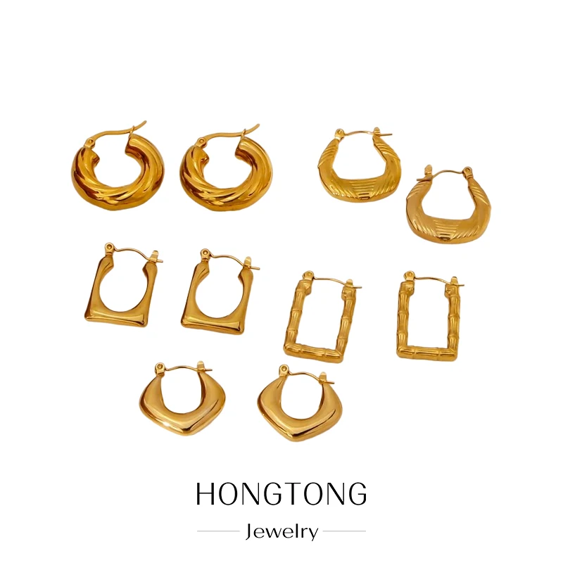 HONTONG New High Quality Earrings For Women 18K Gold-Plated Stainless Steel Jewelry Luxury Charm Cute Girl Accessories Gift
HONTONG New High Quality Earrings For Women 18K Gold-Plated Stainless Steel Jewelry Luxury Charm Cute Girl Accessories Gift