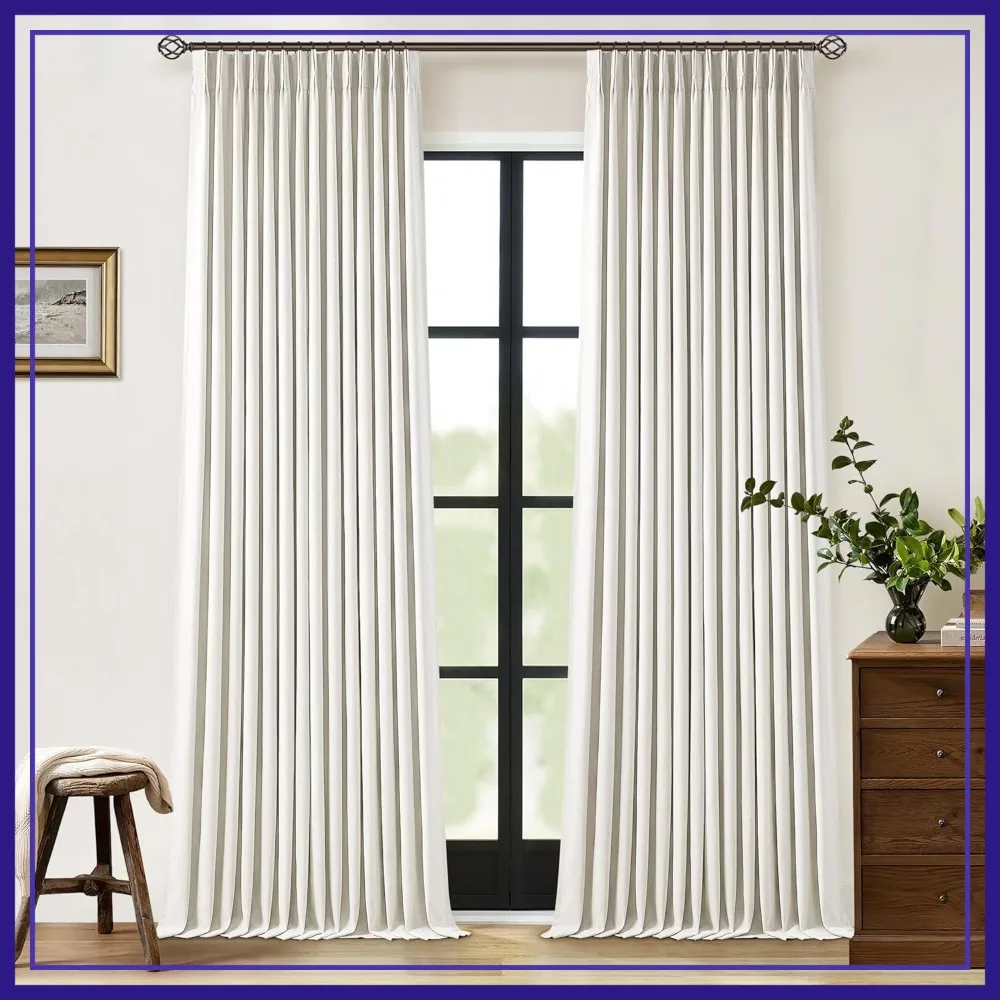 90" Pinch Pleated Linen Blackout Curtains 2 Panels Cream Natural 100% Blackout Drapes for Living Room
90" Pinch Pleated Linen Blackout Curtains 2 Panels Cream Natural 100% Blackout Drapes for Living Room