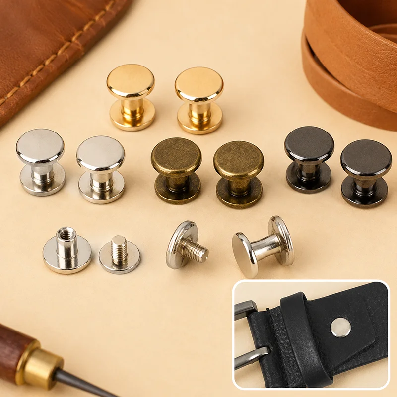 20-50Pcs 5/6/8mm Flat Head Metal Screw Rivets Nail Buckles for Belt Clothes Leather Craft Bag Hardware Accessories Parts Set DIY
20-50Pcs 5/6/8mm Flat Head Metal Screw Rivets Nail Buckles for Belt Clothes Leather Craft Bag Hardware Accessories Parts Set DIY