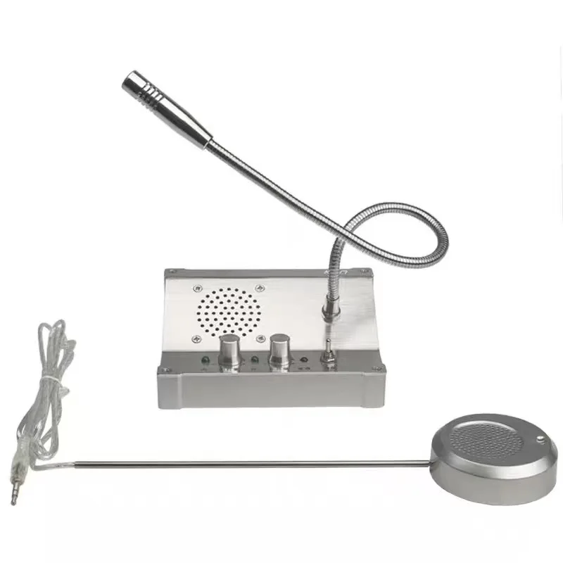 High-power two-way intercom bank window speaker with microphone, used for cross-border intercom for scenic hospital catering
High-power two-way intercom bank window speaker with microphone, used for cross-border intercom for scenic hospital catering