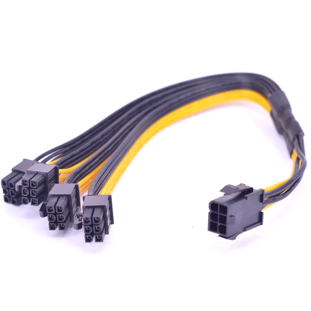 PCI-e 6Pin Female 1 to 4 way Male Extension cable PCIe Graphics Video Card 6Pin Port Multiplier Mining Machine Power supply Cord
PCI-e 6Pin Female 1 to 4 way Male Extension cable PCIe Graphics Video Card 6Pin Port Multiplier Mining Machine Power supply Cord