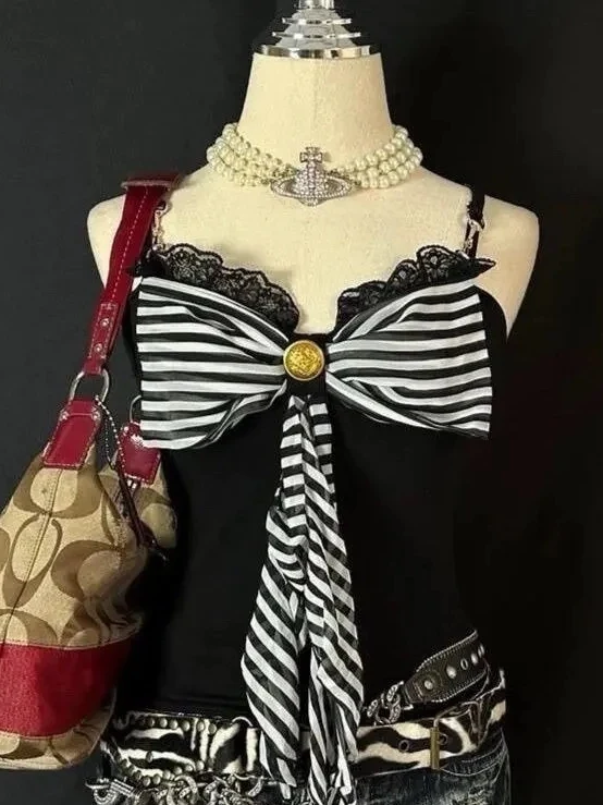 plus Size Harajuku Millennium Spicy Girl Striped Tie Large Knot Strap Vest Slimming Design Top Women Spring Faion...
plus Size Harajuku Millennium Spicy Girl Striped Tie Large Knot Strap Vest Slimming Design Top Women Spring Faion...