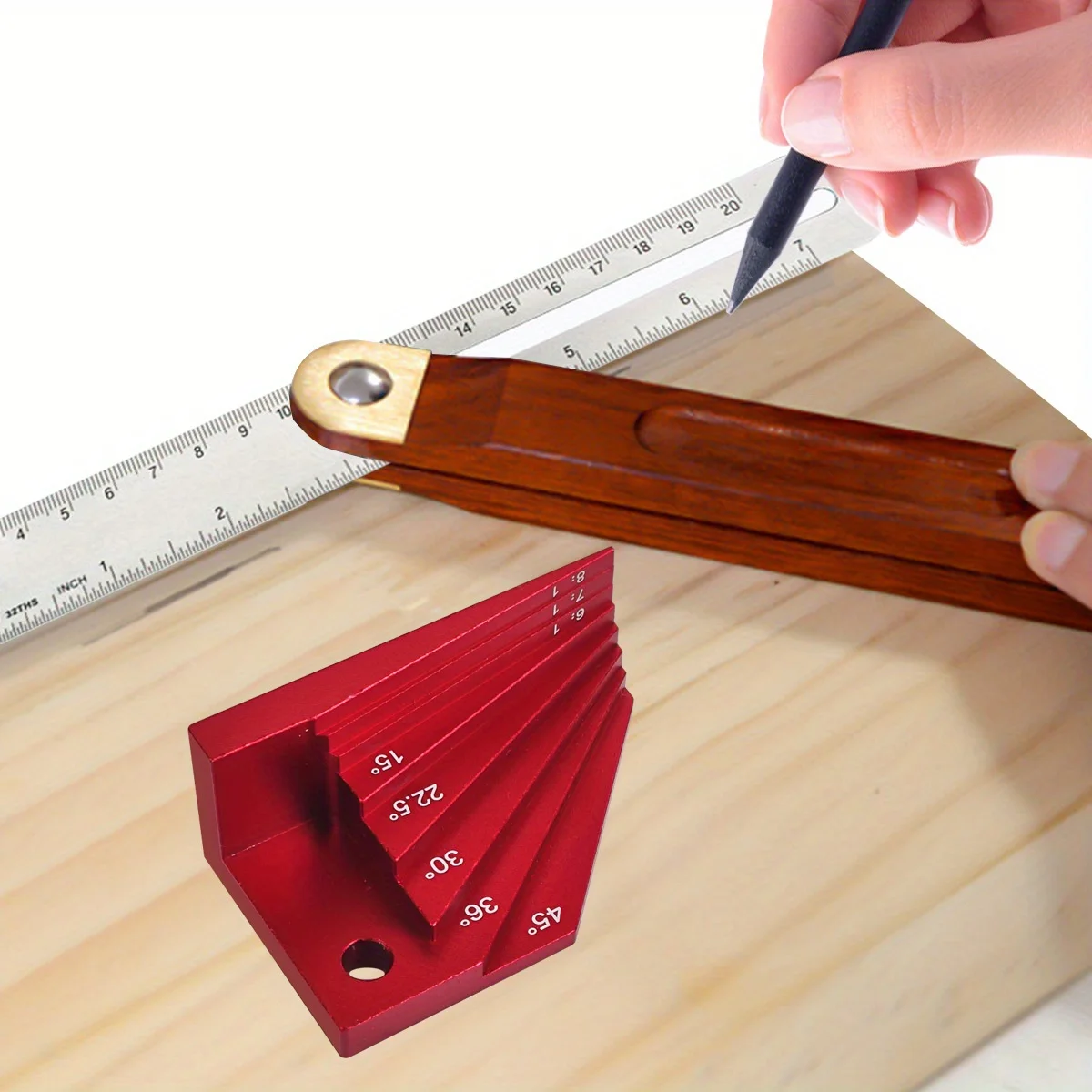 Carpentry Angle Finder Aluminum Alloy Bevel Block Gauge - Woodworking Protractor Fast-Positioning Angle Auxiliary Measuring DIY
Carpentry Angle Finder Aluminum Alloy Bevel Block Gauge - Woodworking Protractor Fast-Positioning Angle Auxiliary Measuring DIY
