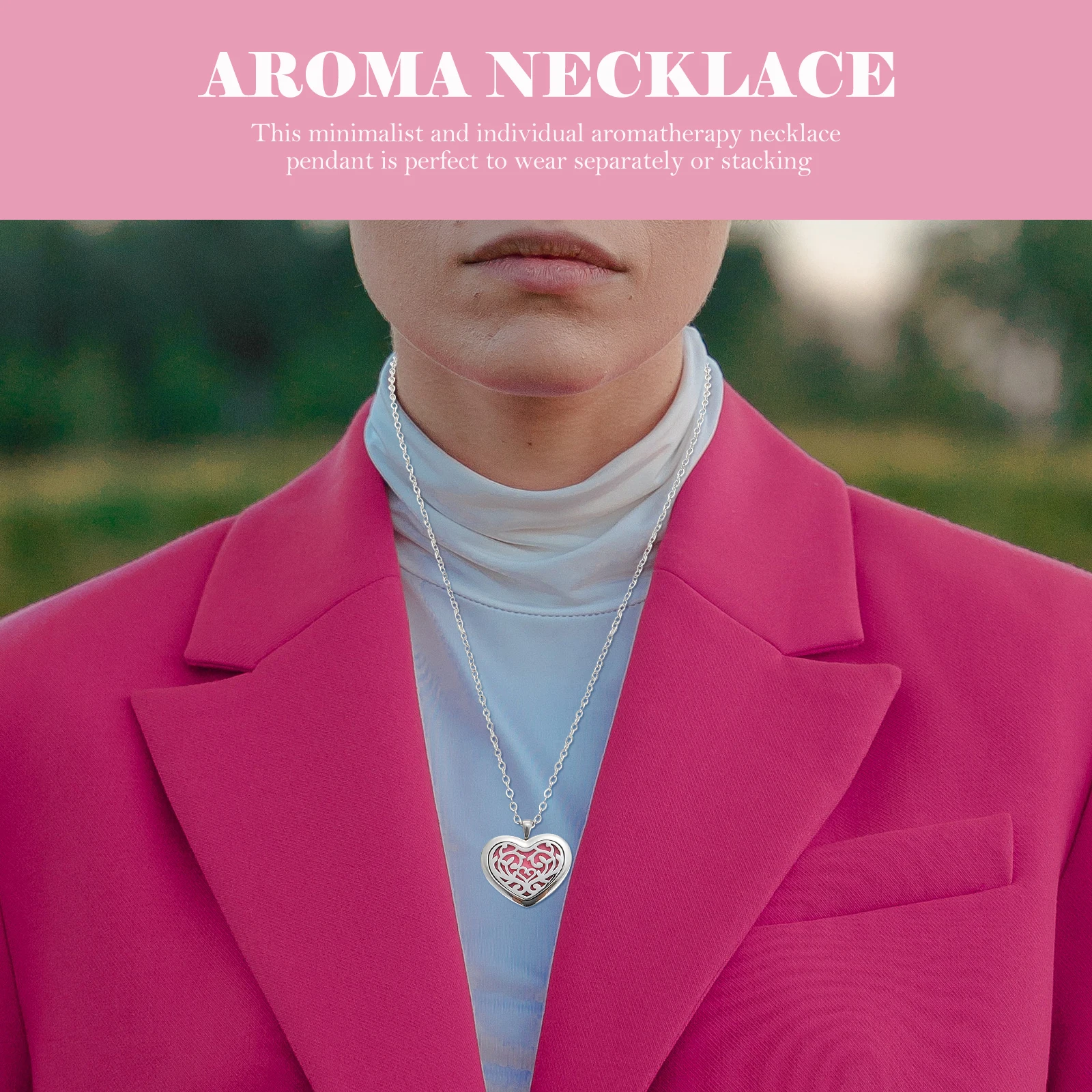 1 set Aromatherapy Heart-shaped Pendant 30mm Stainless Steel Essential Oil Diffuser Necklace for Women Random
1 set Aromatherapy Heart-shaped Pendant 30mm Stainless Steel Essential Oil Diffuser Necklace for Women Random