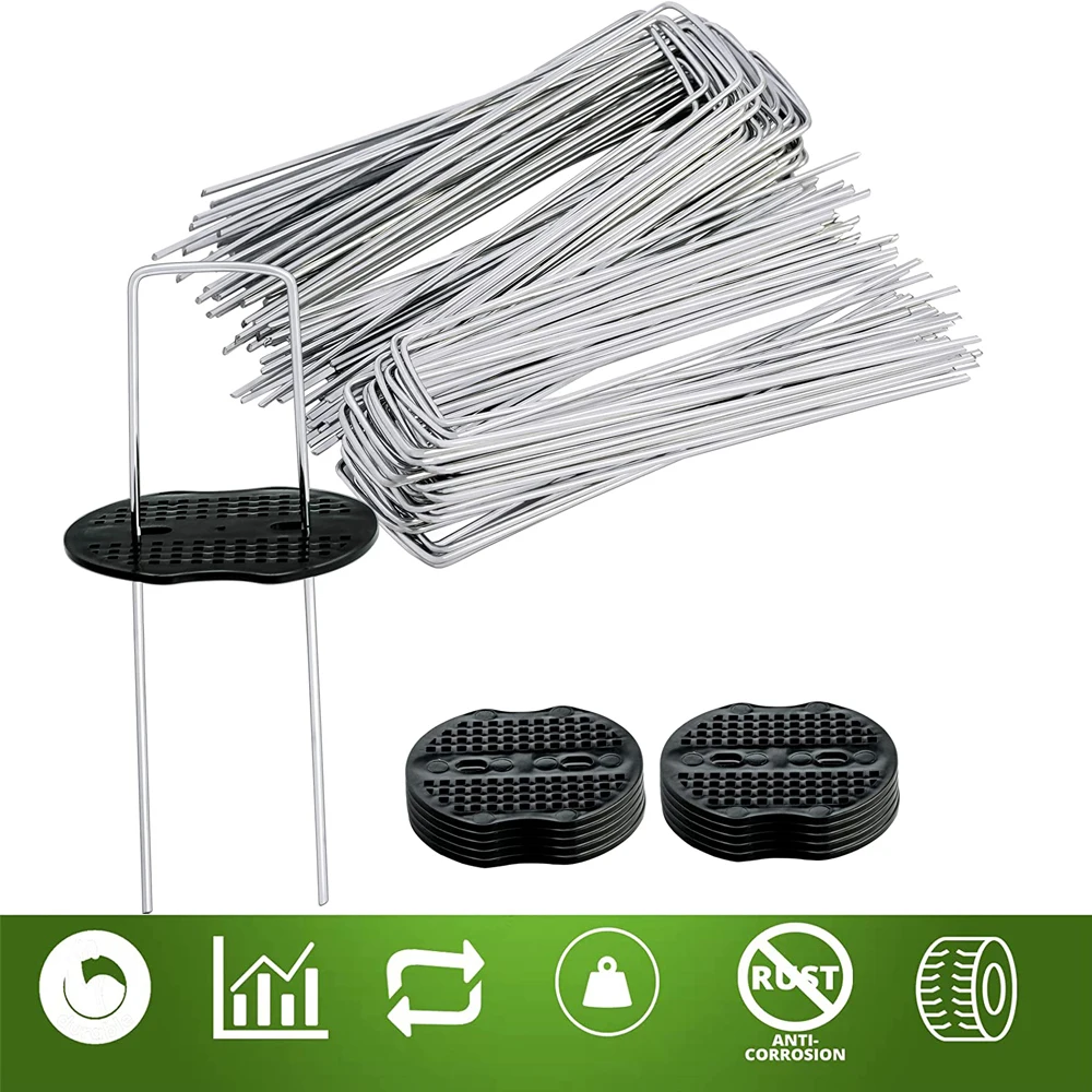Landscape Staples and Gaskets Galvanized Steel Garden with Black Pads Pins Turf for Securing Weed Barrier Fabric Artificial
Landscape Staples and Gaskets Galvanized Steel Garden with Black Pads Pins Turf for Securing Weed Barrier Fabric Artificial