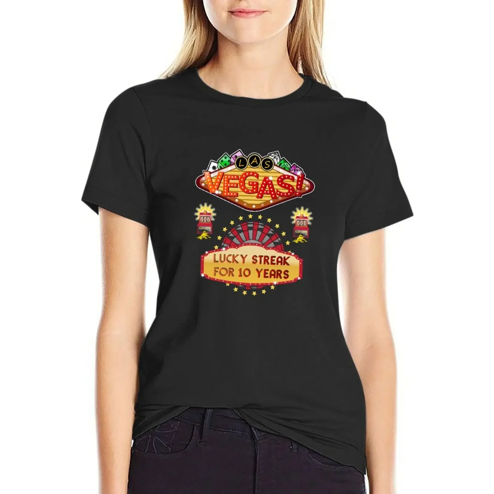 Las Vegas 10th Wedding Anniversary Gift Lucky Streak For 10 Years T-Shirt funnys summer blouses woman 2025
Las Vegas 10th Wedding Anniversary Gift Lucky Streak For 10 Years T-Shirt funnys summer blouses woman 2025