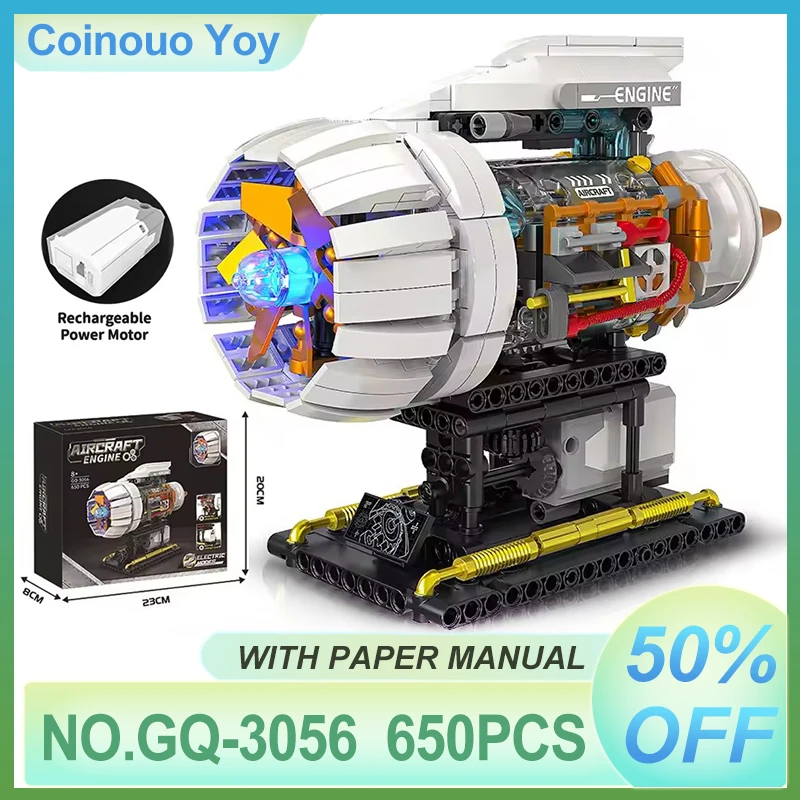 MOC GQ-3056 Технический моторизованный самолетный двигатель Строительные блоки Авиационный турбовентилятор Двигатель Светодиодные кирпичи Игрушки Дети Рождественские подарки для мальчиков
MOC GQ-3056 Технический моторизованный самолетный двигатель Строительные блоки Авиационный турбовентилятор Двигатель Светодиодные кирпичи Игрушки Дети Рождественские подарки для мальчиков