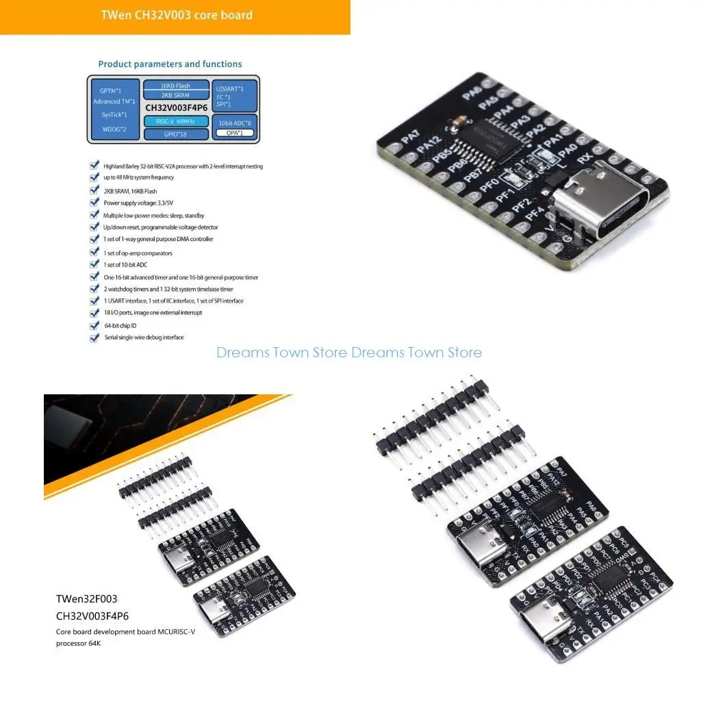 Плата процессора HX6A RISC V TWen32F003 CH32V003F4P6 Основная плата микроконтроля
Плата процессора HX6A RISC V TWen32F003 CH32V003F4P6 Основная плата микроконтроля