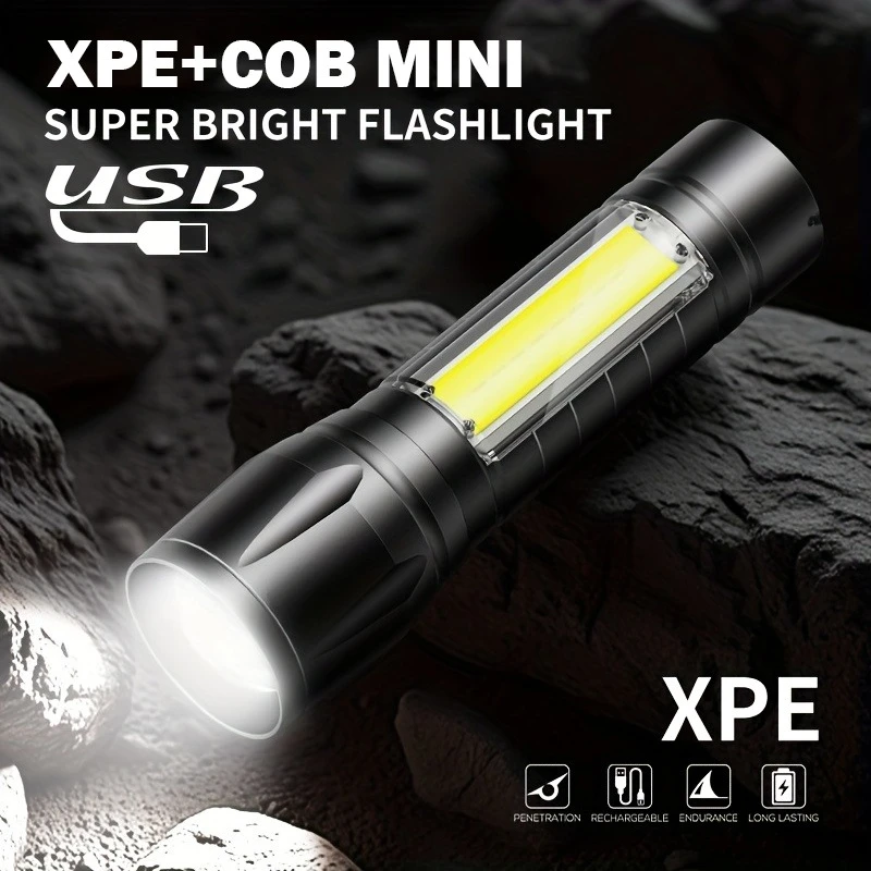 BALDR Mini Rechargeable LED Flashlight COB+XPE Portable Torch Zoomable Light Tactical Flashlight outdoor Camping Fishing Lantern
BALDR Mini Rechargeable LED Flashlight COB+XPE Portable Torch Zoomable Light Tactical Flashlight outdoor Camping Fishing Lantern