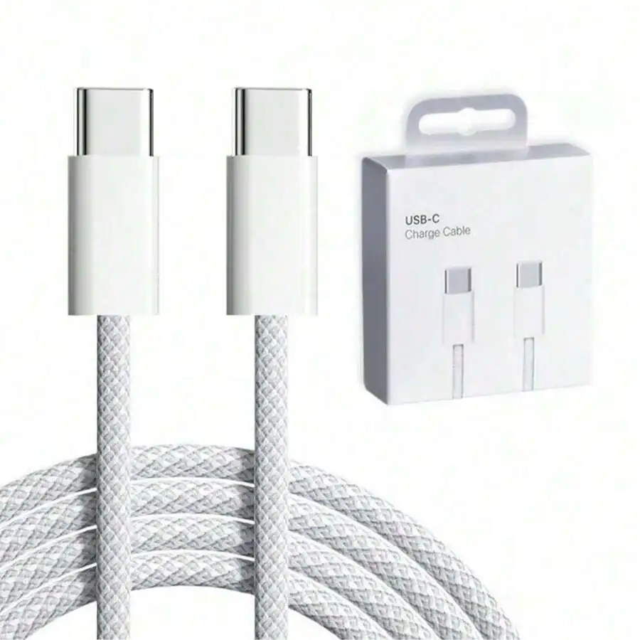 60W Dual USB-C Fast Charging Cable, Compatible With IPhone 16/15 PRO Max/15 Plus And POCO Type-C To Type-C Fast Charging, Braided Data Cable With Packaging
60W Dual USB-C Fast Charging Cable, Compatible With IPhone 16/15 PRO Max/15 Plus And POCO Type-C To Type-C Fast Charging, Braided Data Cable With Packaging