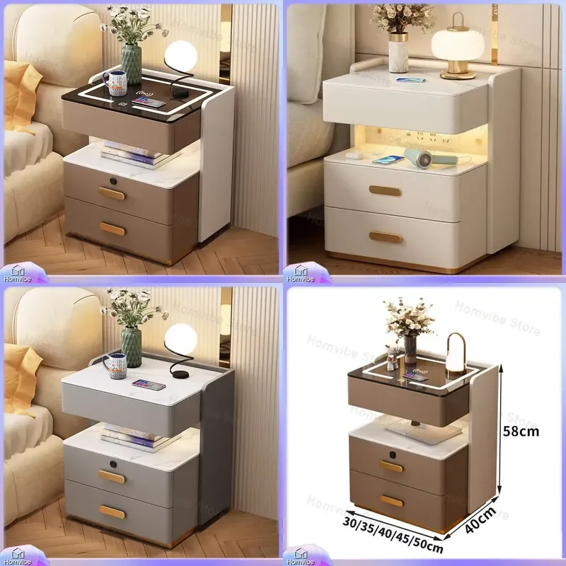 Modern Multi-Function Bedside Table with 2 Drawers Power Socket Bluetooth Speaker LED Light Wooden Nightstand for Bedroom
Modern Multi-Function Bedside Table with 2 Drawers Power Socket Bluetooth Speaker LED Light Wooden Nightstand for Bedroom