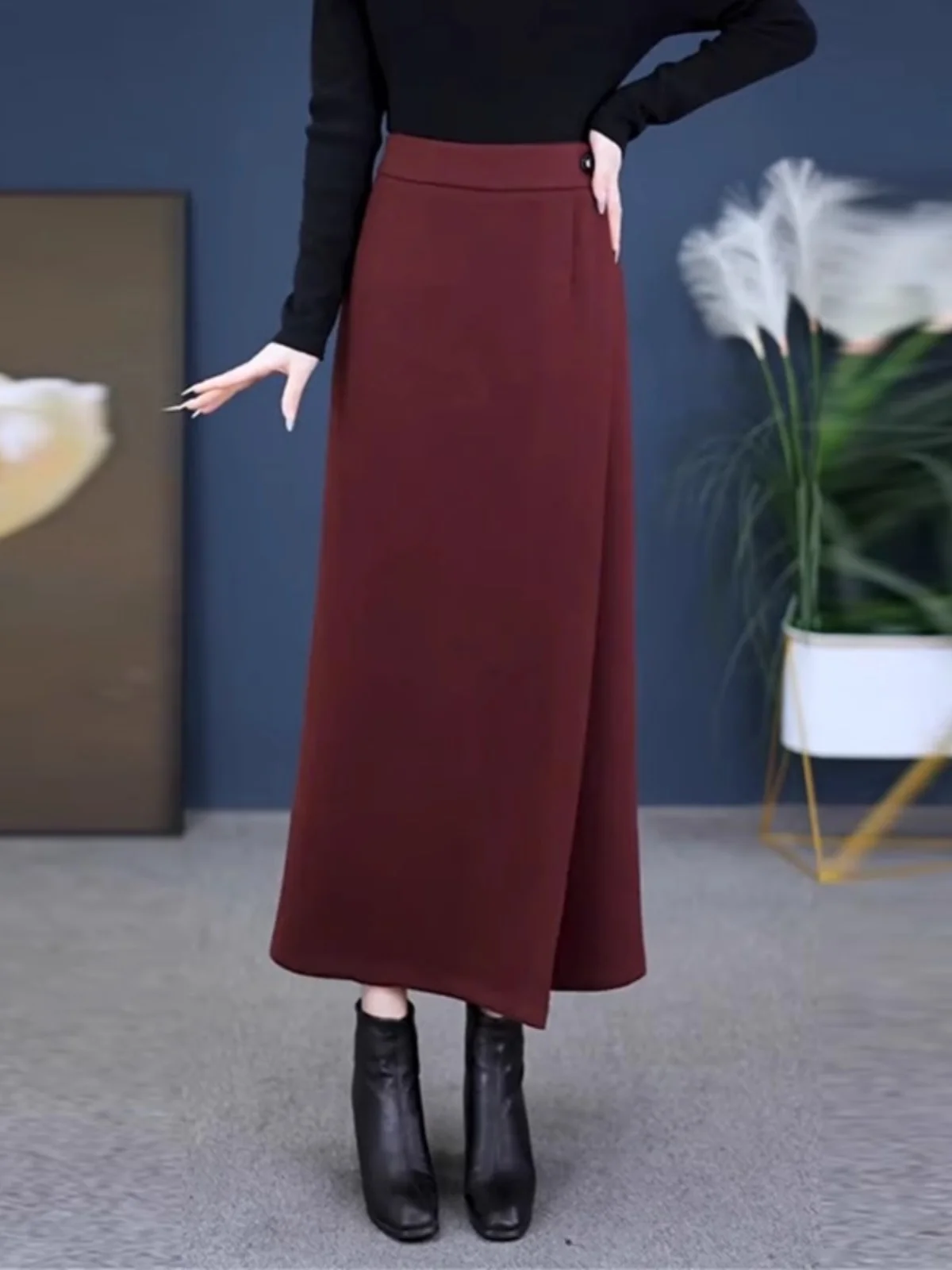 Весенне-осенняя женская цельная облегающая юбка-миди, драпированная юбка трапециевидной формы с высокой талией для профессионального интервью
Весенне-осенняя женская цельная облегающая юбка-миди, драпированная юбка трапециевидной формы с высокой талией для профессионального интервью