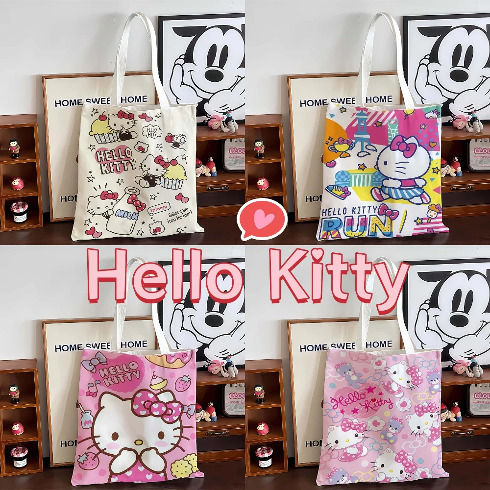 Hello Kitty Print Stylish Women Single Shoulder Large Capacity Canvas Shopping Tote for Everyday Fashionable Durable Reusable 
Hello Kitty Print Stylish Women Single Shoulder Large Capacity Canvas Shopping Tote for Everyday Fashionable Durable Reusable