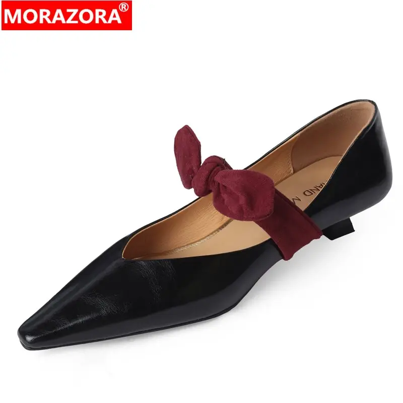 MORAZORA Size 34-42 New Genuine Leather Shoes Woman Pointed Toe Mary Janes Bowtie Low Heels Pumps Ladies Party Shoes
MORAZORA Size 34-42 New Genuine Leather Shoes Woman Pointed Toe Mary Janes Bowtie Low Heels Pumps Ladies Party Shoes