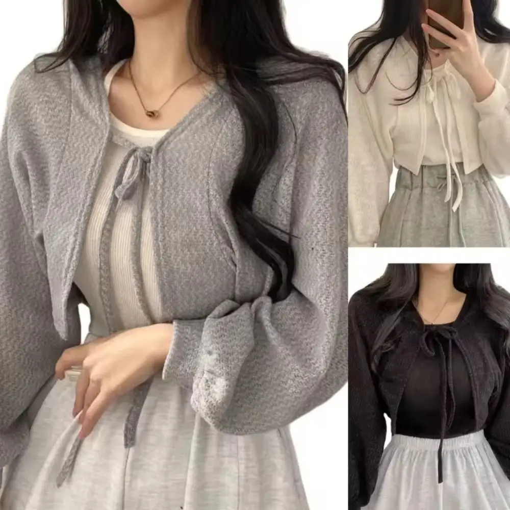 Casual Thin Knitted Cardigan Shawl Sunscreen Sunshade Versatile Strap Short Coat Y2k Sun Protection Clothes Girls Women Lady
Casual Thin Knitted Cardigan Shawl Sunscreen Sunshade Versatile Strap Short Coat Y2k Sun Protection Clothes Girls Women Lady