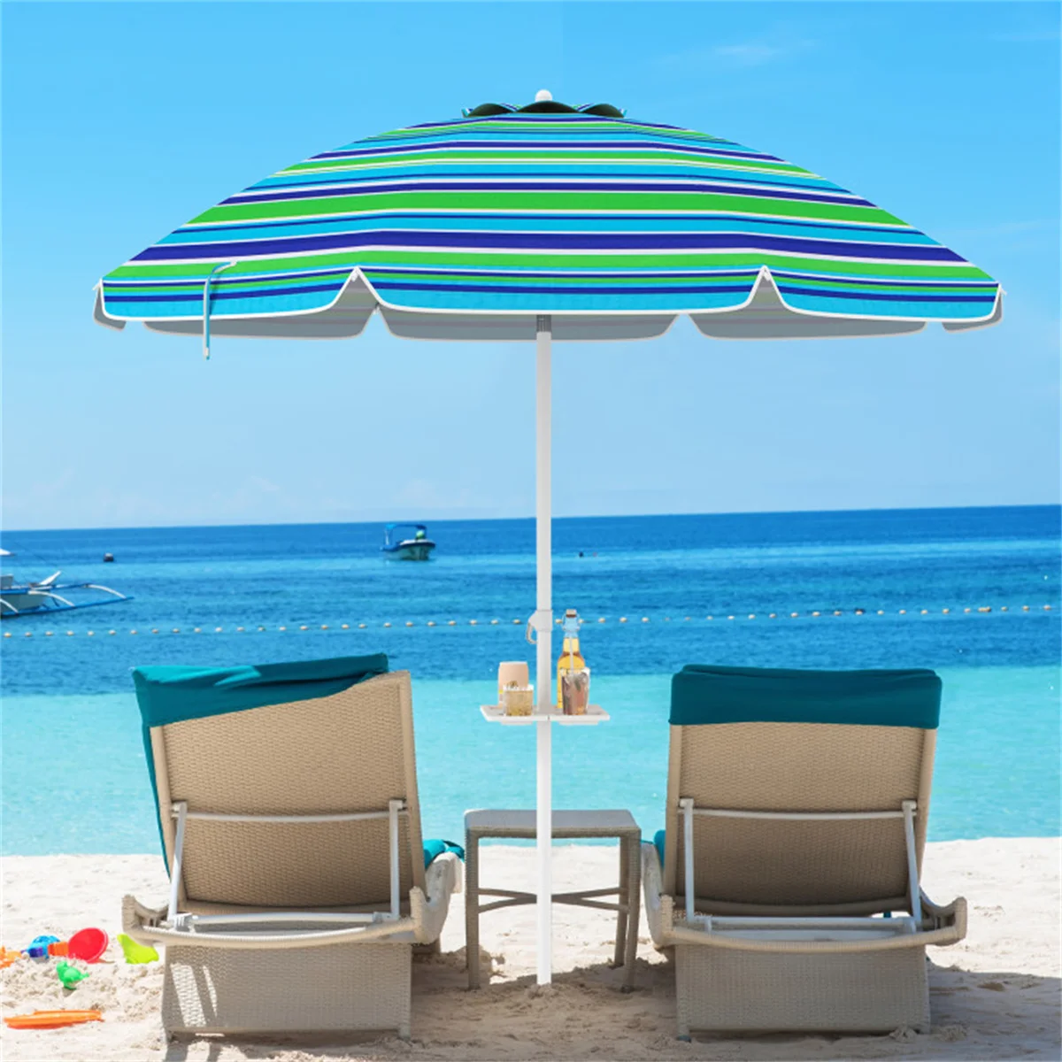 7.2 Feet Outdoor Beach Umbrella with Tilt Mechanism
7.2 Feet Outdoor Beach Umbrella with Tilt Mechanism