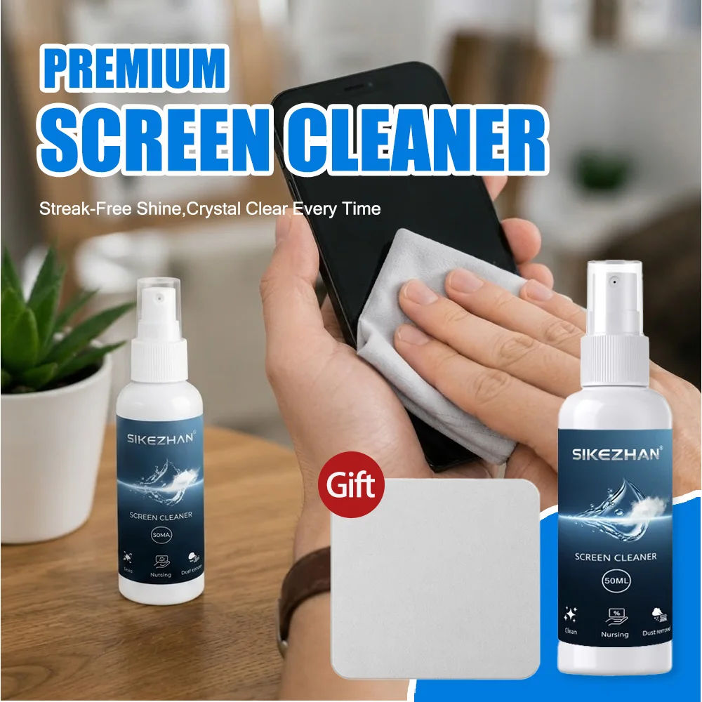 50ml Screen Cleaner Spray Kit Streak Free Anti Static Display Cleaning Liquid With Microfiber Cloth For Phone TV iPad SIKEZHAN
50ml Screen Cleaner Spray Kit Streak Free Anti Static Display Cleaning Liquid With Microfiber Cloth For Phone TV iPad SIKEZHAN