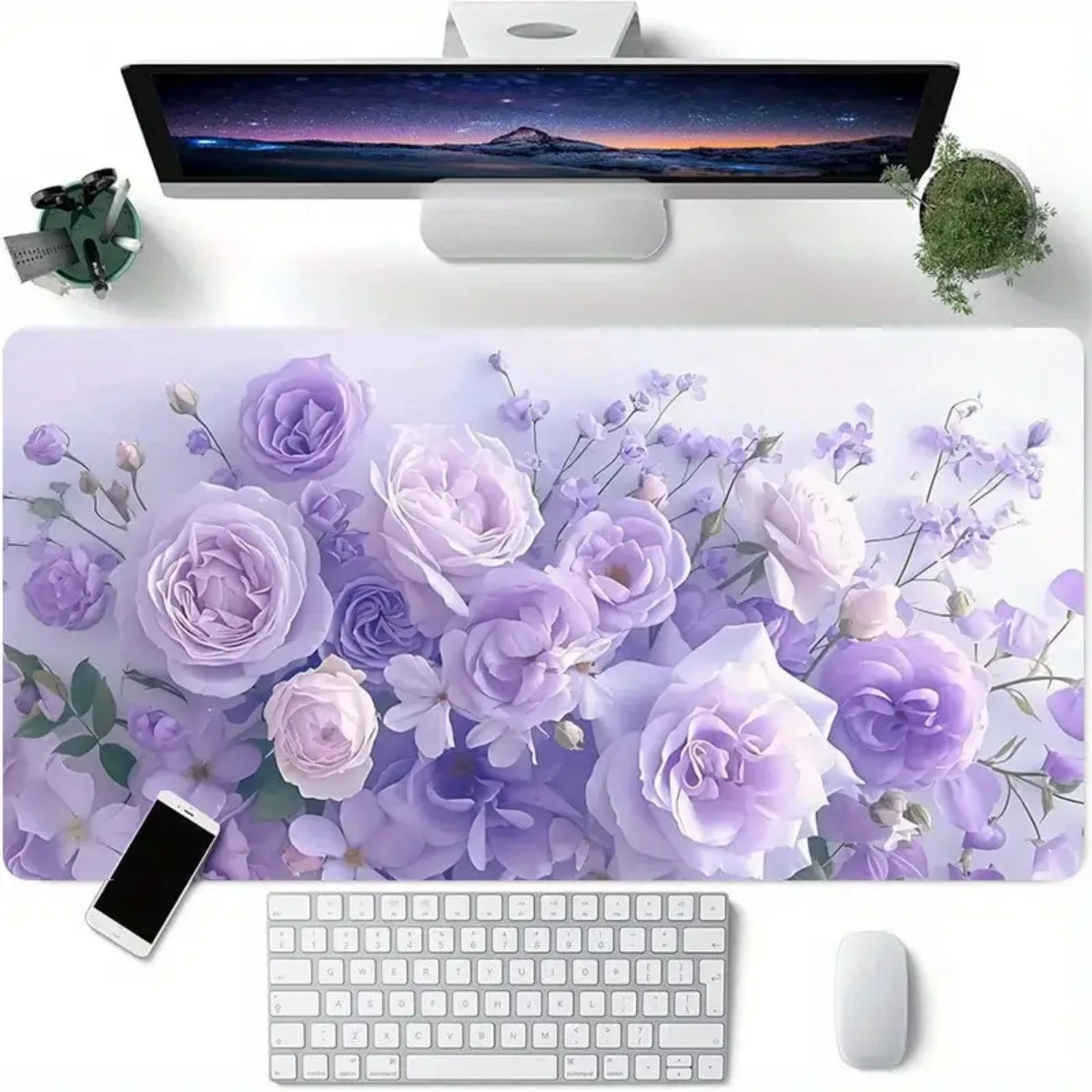 Elegant Purple Rose Pink Lilac Floral Gaming Mouse Pad Non-Slip Rubber Soft Surface Desk Mat for Office Laptop Computer
Elegant Purple Rose Pink Lilac Floral Gaming Mouse Pad Non-Slip Rubber Soft Surface Desk Mat for Office Laptop Computer
