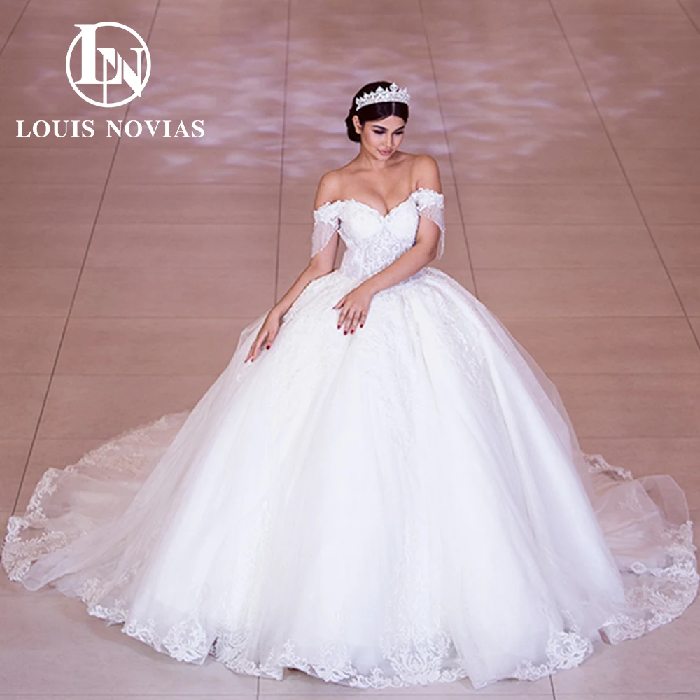 LOUIS NOVIAS Роскошное бальное платье с королевским шлейфом, свадебные платья для женщин, кружевное свадебное платье принцессы с открытыми плечами, Vestidos De Novia
LOUIS NOVIAS Роскошное бальное платье с королевским шлейфом, свадебные платья для женщин, кружевное свадебное платье принцессы с открытыми плечами, Vestidos De Novia