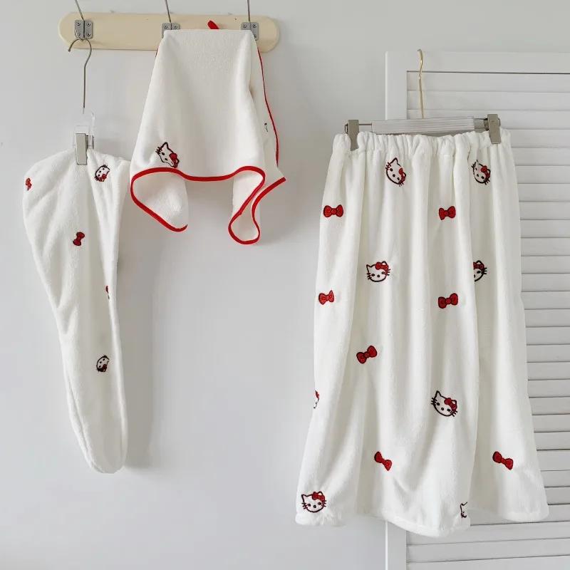 Sanrio Hellokitty Bath Skirt Three-piece Set Cute Cartoon Plush Bath Towel Bath Towel Quick-Drying Kawaii Home Products Gift
Sanrio Hellokitty Bath Skirt Three-piece Set Cute Cartoon Plush Bath Towel Bath Towel Quick-Drying Kawaii Home Products Gift