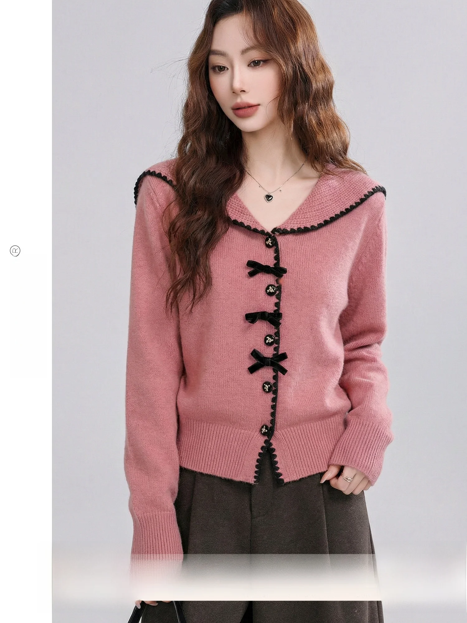 Yuxian Sweet Mist Navy Collar Knitted Sweater Women's Spring New Sle Loose Fit Long Sve Knot Casual Top
Yuxian Sweet Mist Navy Collar Knitted Sweater Women's Spring New Sle Loose Fit Long Sve Knot Casual Top