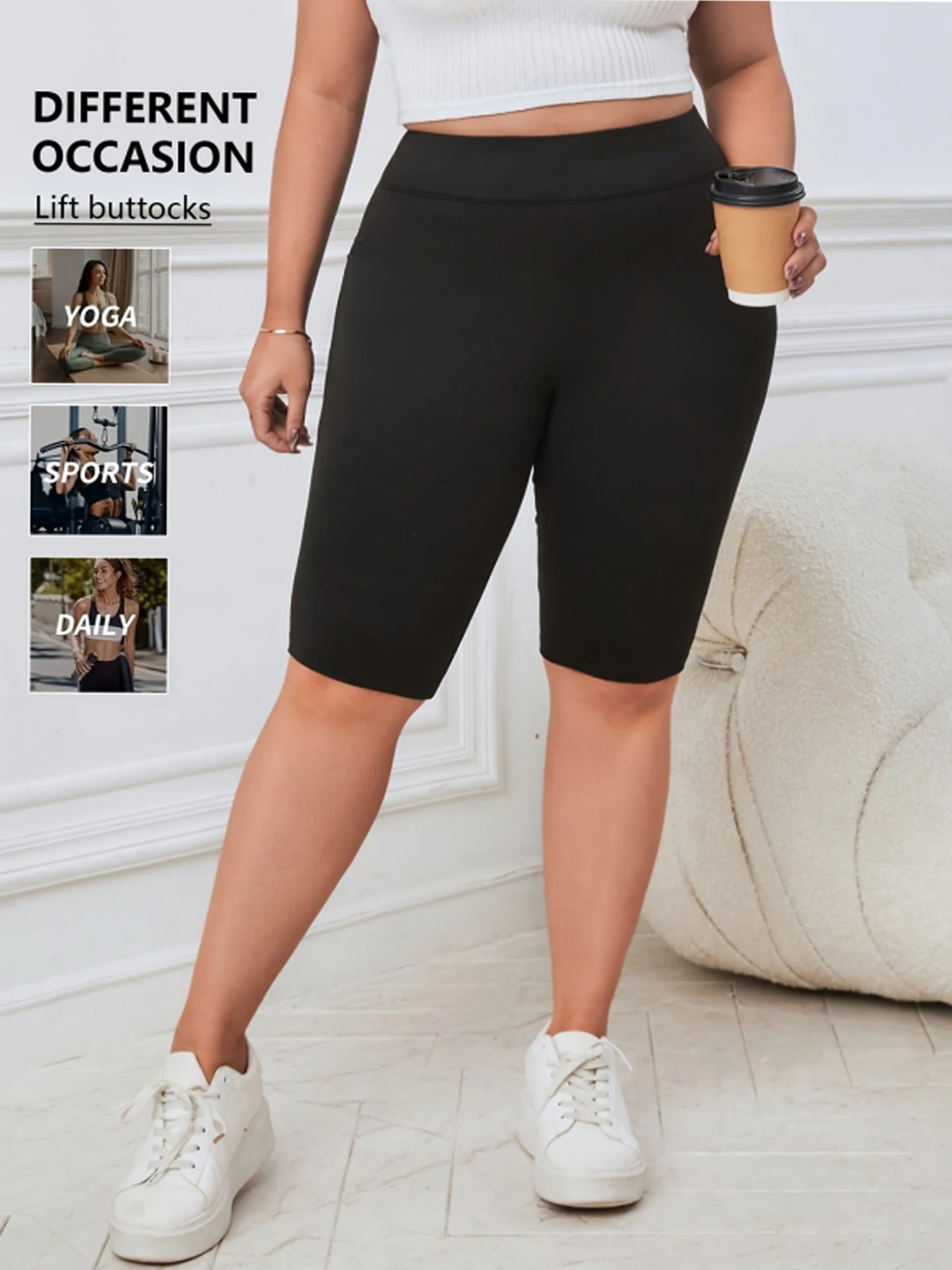 Large-size black slimming yoga shorts for women, suitable for dates, shopping, fitness workouts, and various occasions.
Large-size black slimming yoga shorts for women, suitable for dates, shopping, fitness workouts, and various occasions.