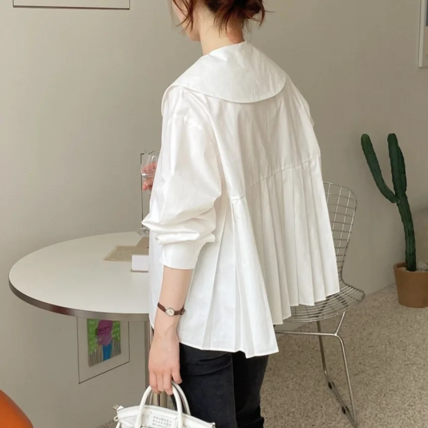 Chic Spring New Back Pleated Design Loose Versatile Doll Collar Long Sleeve Shirt Women's Fashion Korean Style Breathable Pol...
Chic Spring New Back Pleated Design Loose Versatile Doll Collar Long Sleeve Shirt Women's Fashion Korean Style Breathable Pol...