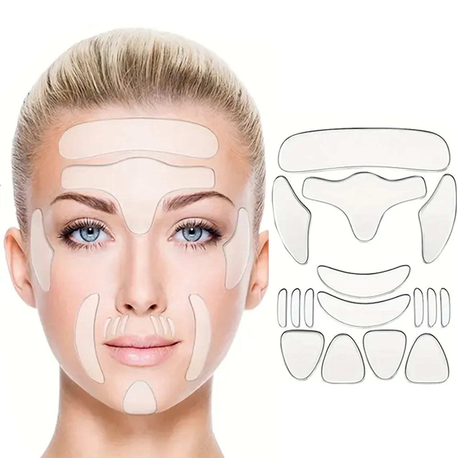 Многоразовые силиконовые наклейки для удаления морщин, лица, лоба, шеи, наклейки для глаз, подушечки против морщин, против старения кожи, пластыри для подтяжки лица 
Многоразовые силиконовые наклейки для удаления морщин, лица, лоба, шеи, наклейки для глаз, подушечки против морщин, против старения кожи, пластыри для подтяжки лица