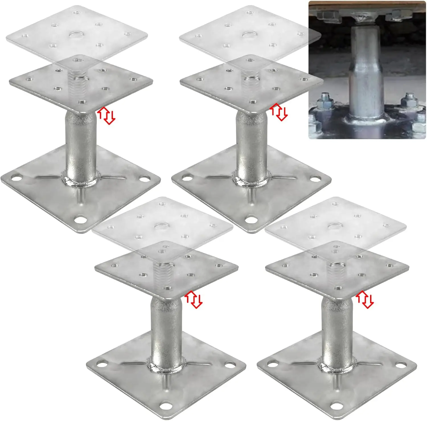 Adjustable Floor Support Jacks Set of 4 for Floor Joists, RV Step Stabilizer, Mini Screw Jack with 3.5" to 6" Extension
Adjustable Floor Support Jacks Set of 4 for Floor Joists, RV Step Stabilizer, Mini Screw Jack with 3.5" to 6" Extension