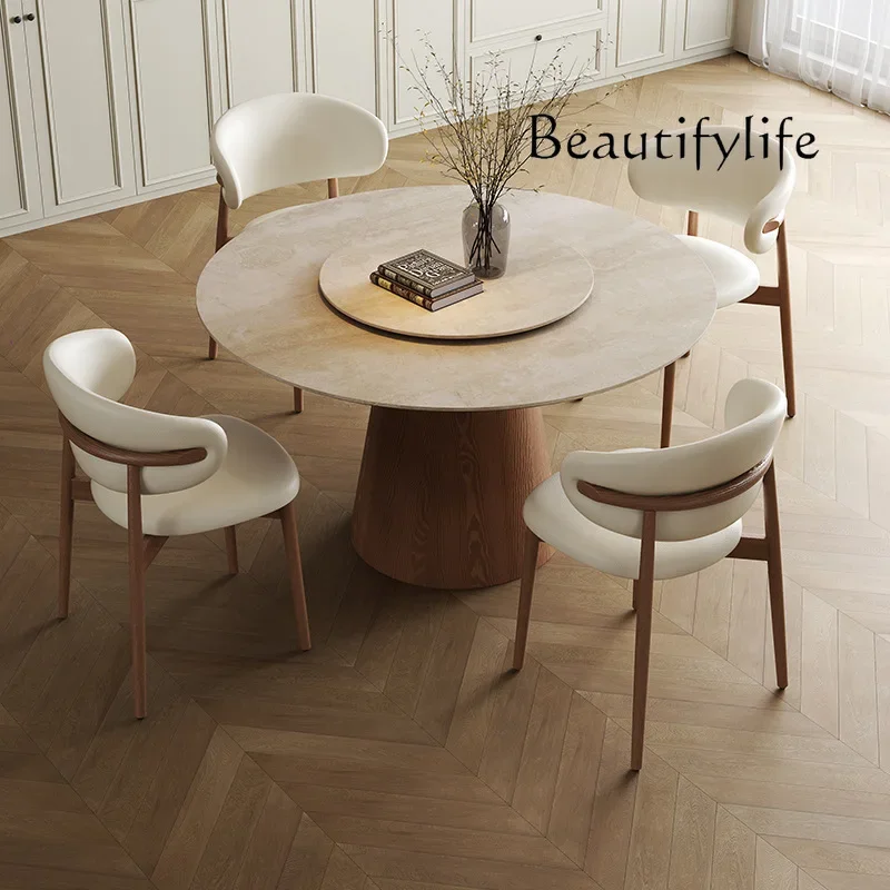 Travertine rock slab small round table household small apartment restaurant solid wood round dining table retro ash wood
Travertine rock slab small round table household small apartment restaurant solid wood round dining table retro ash wood