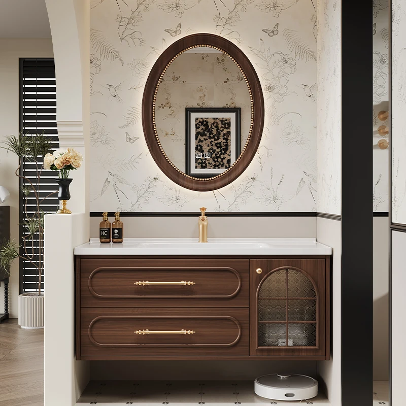 Light luxury French oak paint smart bathroom cabinet toilet ceramic integrated basin washstand
Light luxury French oak paint smart bathroom cabinet toilet ceramic integrated basin washstand
