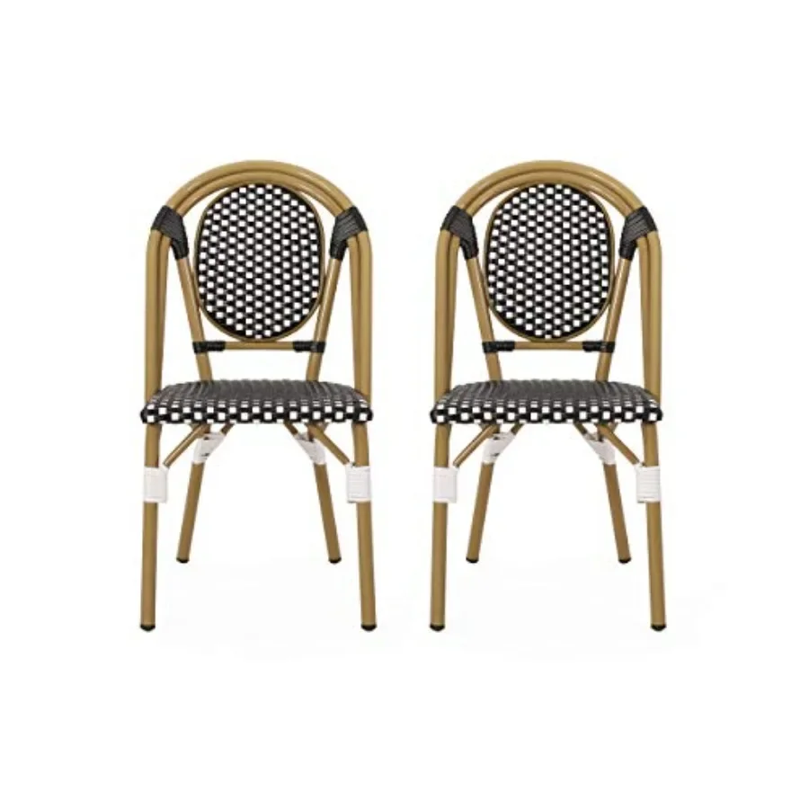 Gwendolyn Outdoor French Bistro Chairs Set of 2 Black White and Bamboo Finish
Gwendolyn Outdoor French Bistro Chairs Set of 2 Black White and Bamboo Finish