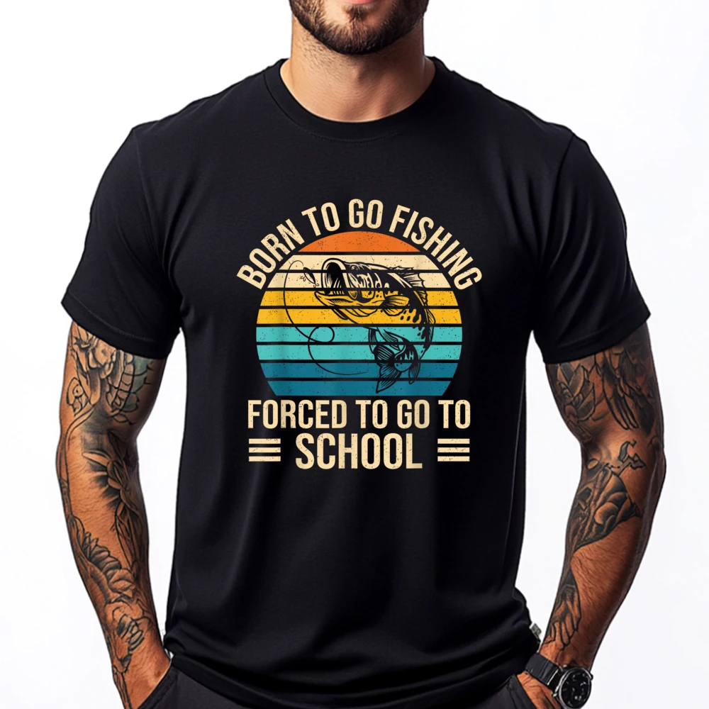Born To Go Fishing Forced School Funny Fishing Boys Kids Men Black Graphic T Shirts Couples Mens Gifts T-shirts Group
Born To Go Fishing Forced School Funny Fishing Boys Kids Men Black Graphic T Shirts Couples Mens Gifts T-shirts Group