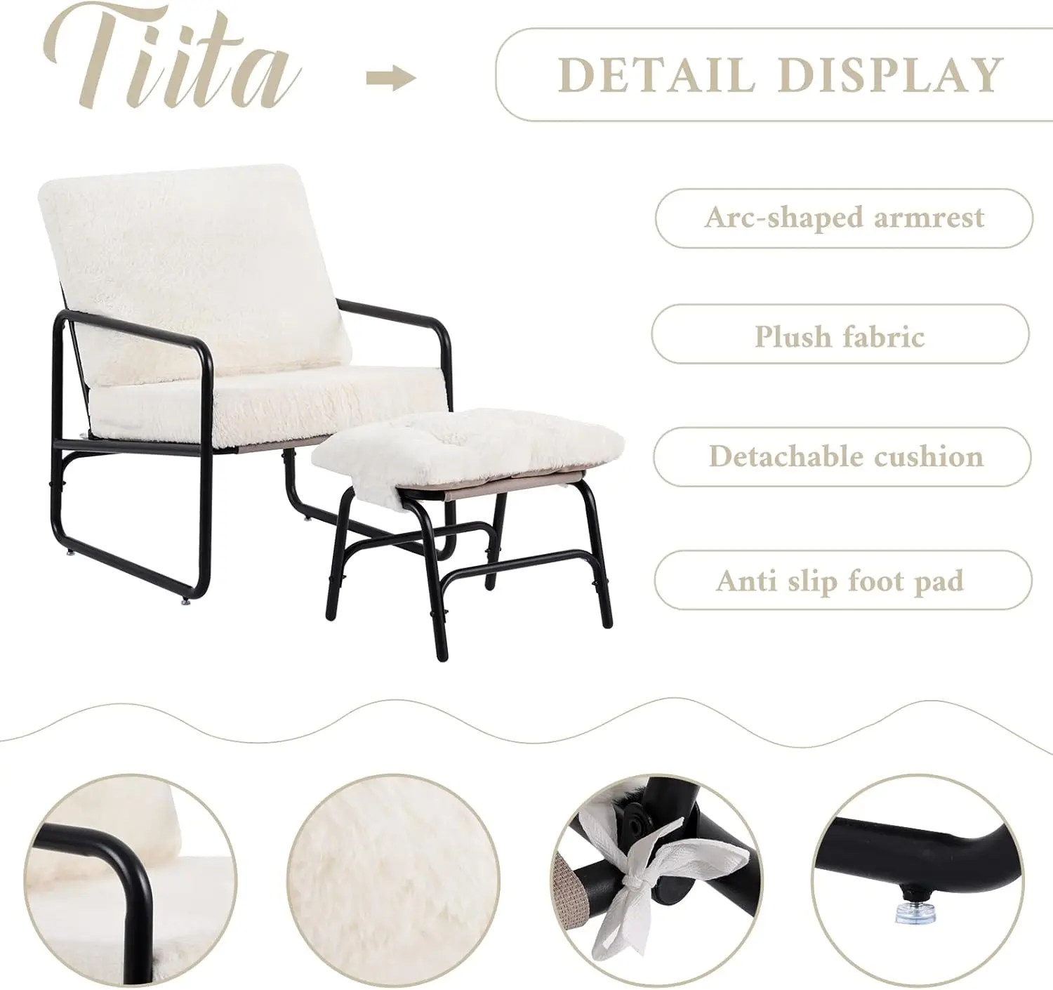Tiita Modern Accent Chair With Ottoman, Stylish And Comfortable Metal-Framed Armchair Set For Living Room, Bedroom, Office, Or
Tiita Modern Accent Chair With Ottoman, Stylish And Comfortable Metal-Framed Armchair Set For Living Room, Bedroom, Office, Or
