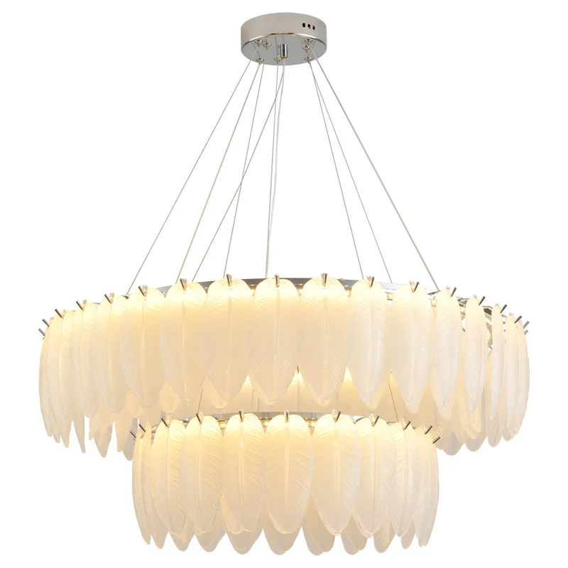 French style, light luxury, living room, feather chandelier, cream feng shui crystal glass
French style, light luxury, living room, feather chandelier, cream feng shui crystal glass