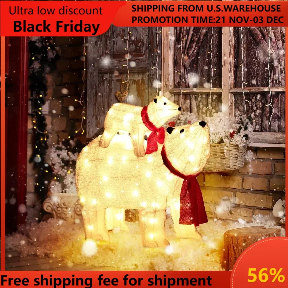 2-Piece Polar Bear Outdoor Christmas Decorations, Plush 100 LED Holiday Decor, 2.3FT Pre-Lit Bear Lights for Indoor Outsi
2-Piece Polar Bear Outdoor Christmas Decorations, Plush 100 LED Holiday Decor, 2.3FT Pre-Lit Bear Lights for Indoor Outsi