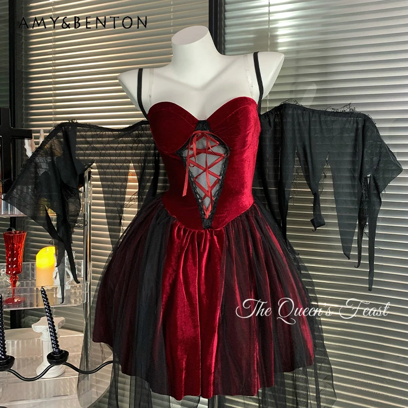 2025 New Japanese Summer Dark Goth Style Vampire Velvet Tube Top Subculture Solid Color Dress For Women
2025 New Japanese Summer Dark Goth Style Vampire Velvet Tube Top Subculture Solid Color Dress For Women