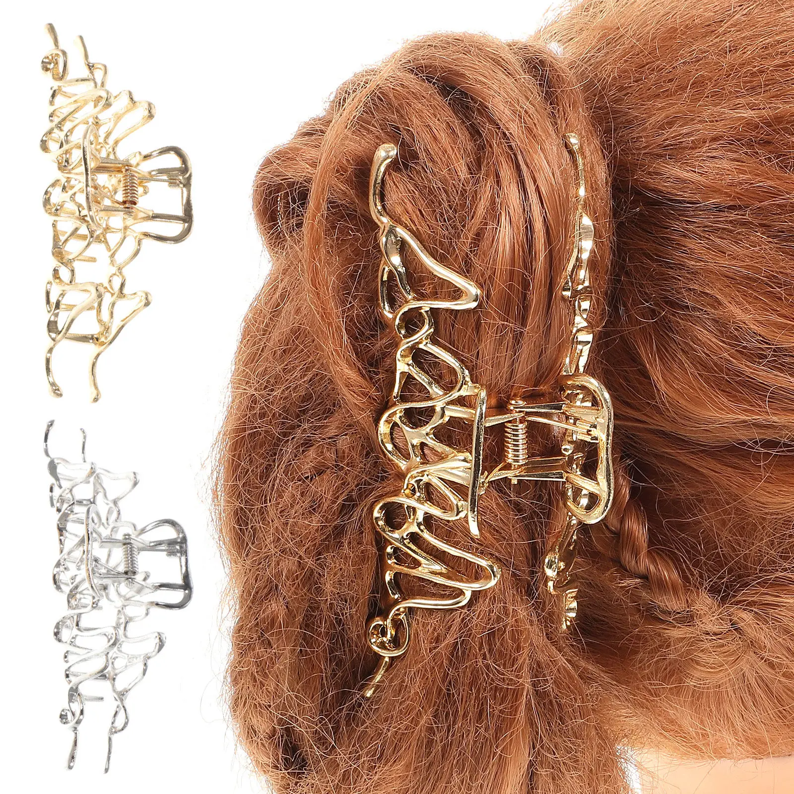 2Pcs Hair Claw Clips Elegant Alloy Jaw Clips for Women Non-Slip Styling Accessories Thick Thin Hair Daily Wear
2Pcs Hair Claw Clips Elegant Alloy Jaw Clips for Women Non-Slip Styling Accessories Thick Thin Hair Daily Wear