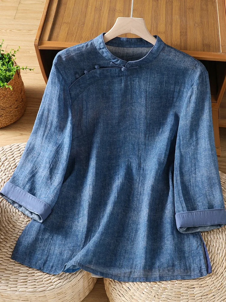 New Chinese Style Stand Collar Buttoned Flax Shirt Women's Summer High End National Style Zen Improved Tea Clothing Linen T-S...
New Chinese Style Stand Collar Buttoned Flax Shirt Women's Summer High End National Style Zen Improved Tea Clothing Linen T-S...