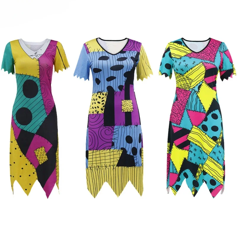 Halloween The Nightmare Cosplay Before Christmas Sally Costume Zombie Print Party Dress Outfits Leggings Sets Stage Performance
Halloween The Nightmare Cosplay Before Christmas Sally Costume Zombie Print Party Dress Outfits Leggings Sets Stage Performance