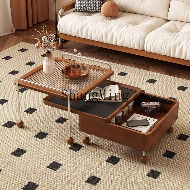 FG retro combination coffee table living room small apartment solid wood rock slab tea table storage retractable
FG retro combination coffee table living room small apartment solid wood rock slab tea table storage retractable