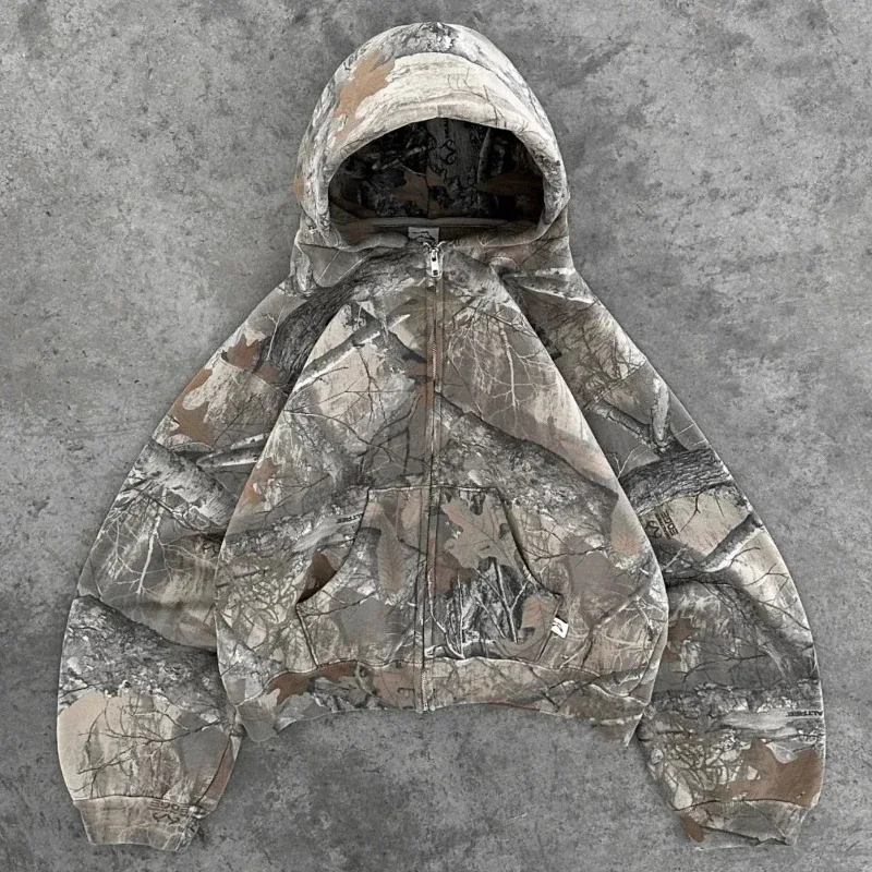 Retro zip up Hoodie Men Camouflage Pattern zipper Sweatshirt High Street Hip Hop Streetwear Oversized Unisex Camo Hoodie
Retro zip up Hoodie Men Camouflage Pattern zipper Sweatshirt High Street Hip Hop Streetwear Oversized Unisex Camo Hoodie