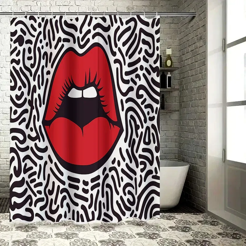 ZHL22Hippie Lip Print Shower Curtain Waterproof Bathroom Decor Modern Design Black White Red Pattern 3D Printed Fabric Shamp2Ol%
ZHL22Hippie Lip Print Shower Curtain Waterproof Bathroom Decor Modern Design Black White Red Pattern 3D Printed Fabric Shamp2Ol%