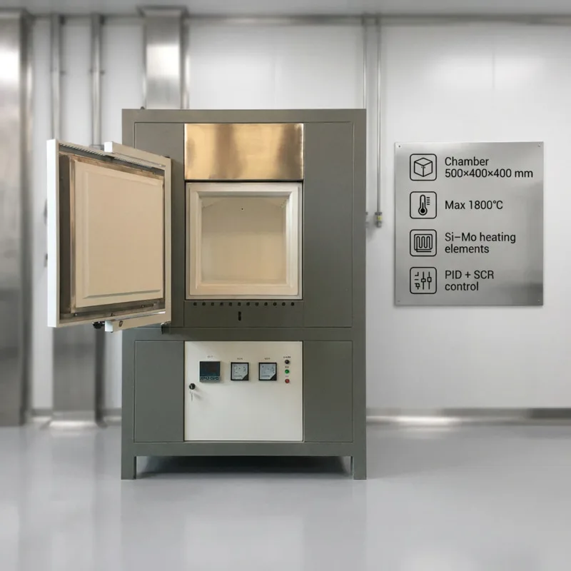 1800 Degrees High Temperature Box Type Integrated Sintering Muffle Furnace 50 Segment Programmable PID Control For Chemical
1800 Degrees High Temperature Box Type Integrated Sintering Muffle Furnace 50 Segment Programmable PID Control For Chemical